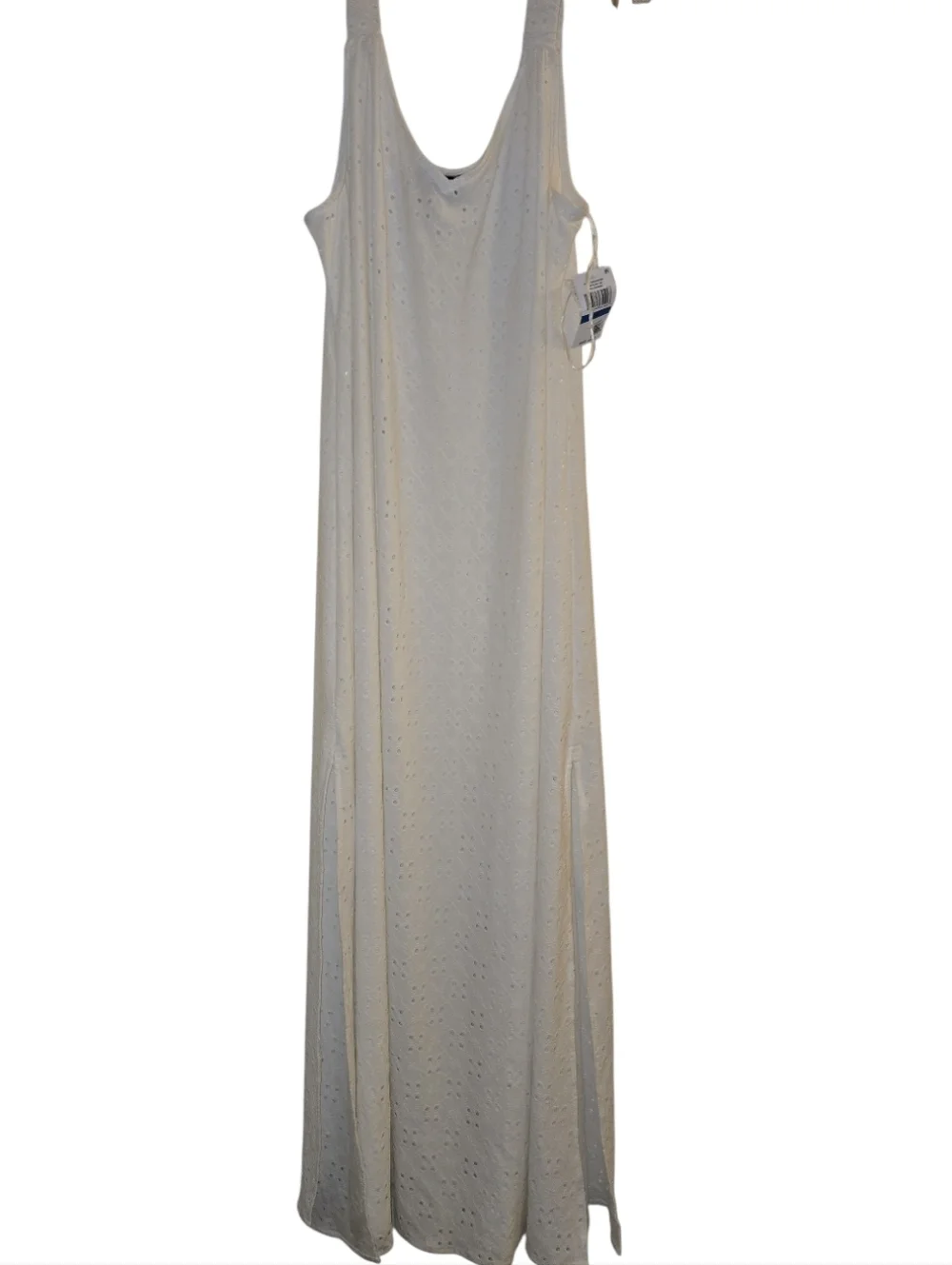 1.STATE Womens Eyelet Maxi Dress Cover-Up Resortwear Beachy Ivory Size XL NWT